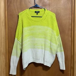 Express Neon Yellow Ombré Sweater